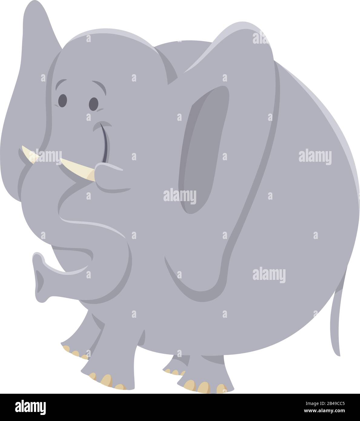 Illustrazione di elefante, con vettore di fondo bianco Illustrazione Vettoriale