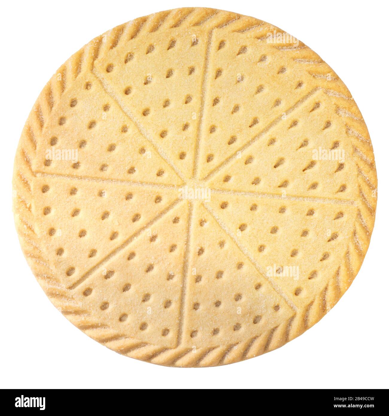 Biscotto coda di petticoat shortbread, tagliato o isolato su uno sfondo bianco. Foto Stock