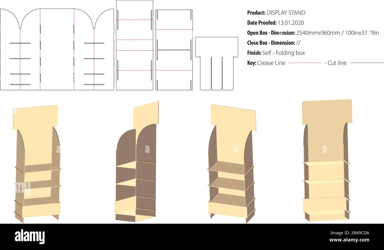 Vettore di fustellatura del design strutturale del supporto del display Illustrazione Vettoriale