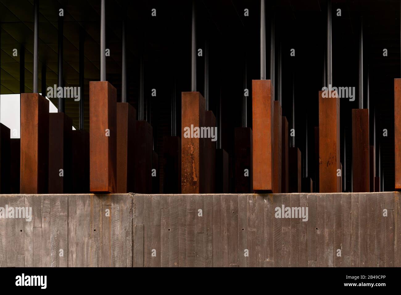 Il National Memorial for Peace and Justice di Montgomery, Alabama Foto Stock