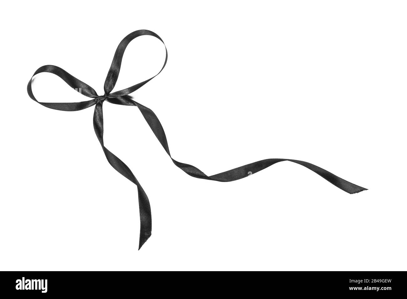 Nastro nero bow isolati su sfondo bianco Foto Stock