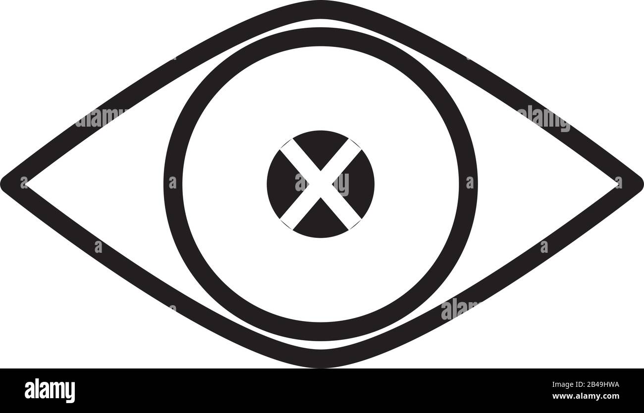 icona dello stile della linea dell'organo umano dell'occhio Illustrazione Vettoriale