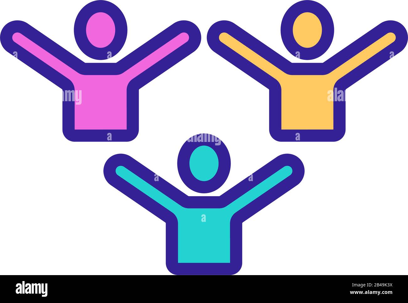 Vettore icona tifosi di calcio. Illustrazione del simbolo del contorno isolato Illustrazione Vettoriale