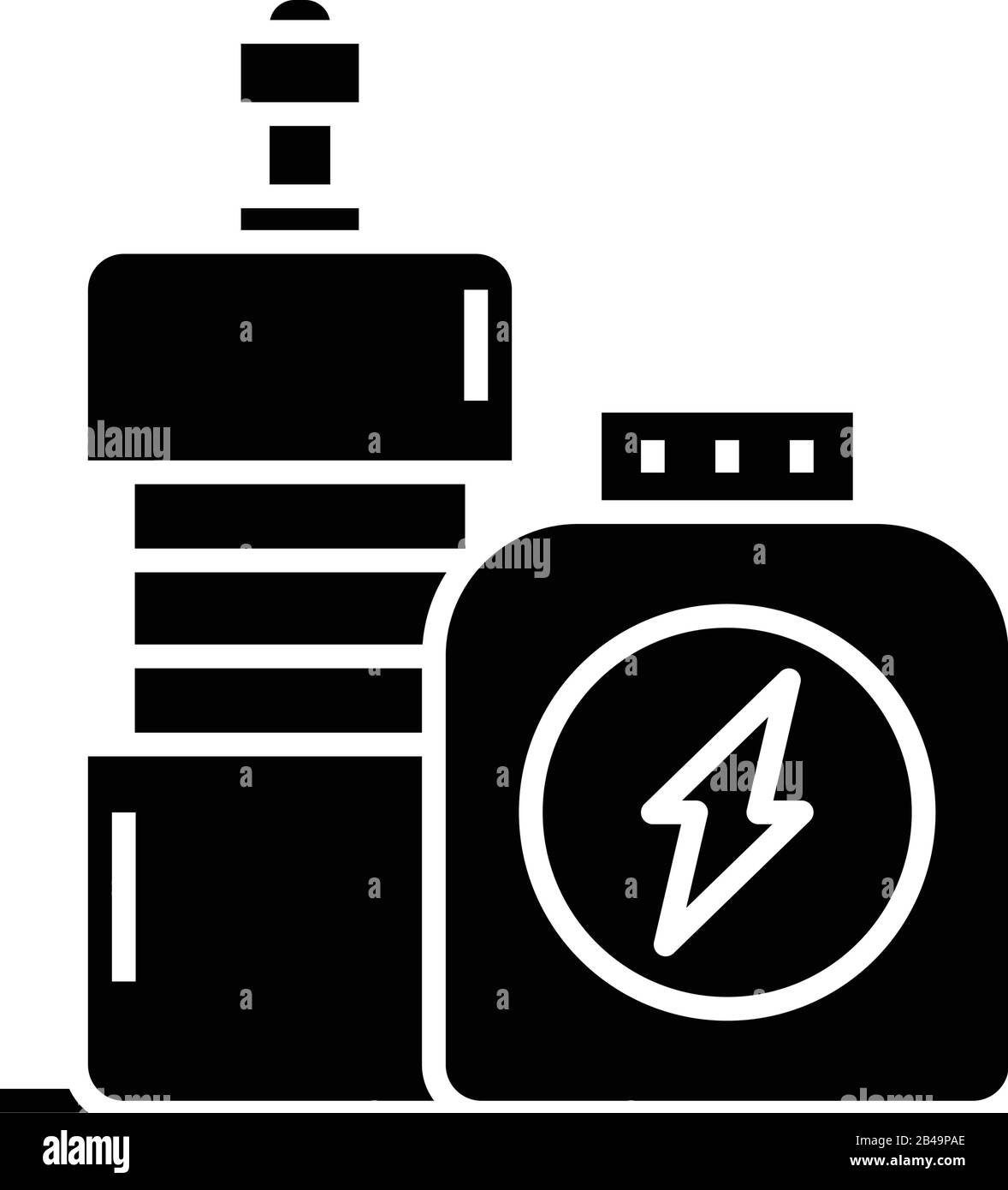 Sport nutrizione icona nera, concetto di illustrazione, vettore piatto simbolo, glifo segno. Illustrazione Vettoriale