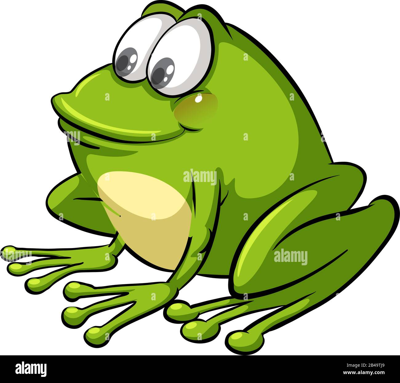 Immagine della rana con vettore di sfondo bianco Illustrazione Vettoriale