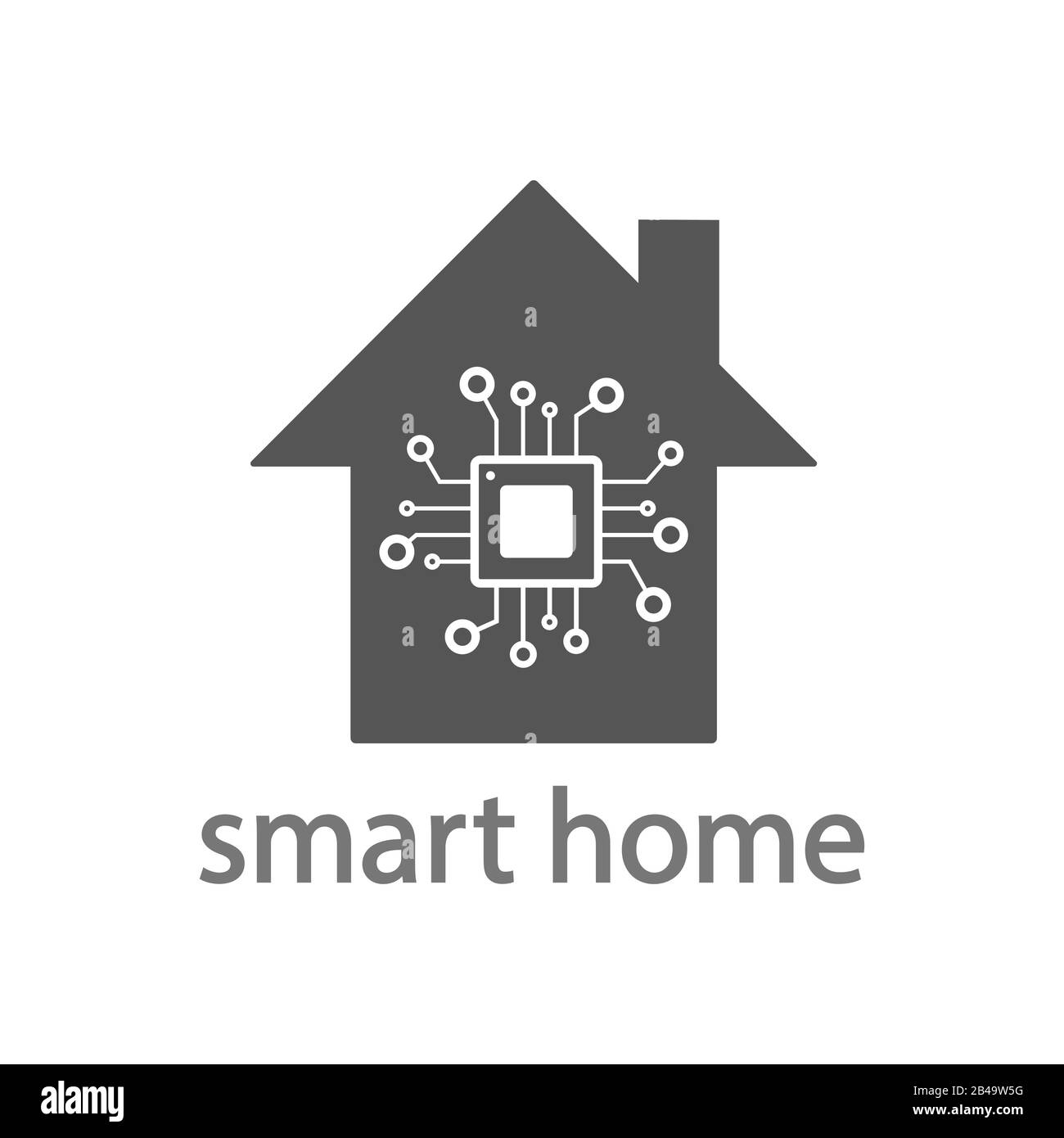 Segno concettuale della tecnologia domestica intelligente. Illustrazione del sistema Intelligent Control House. EPS 10. Illustrazione Vettoriale