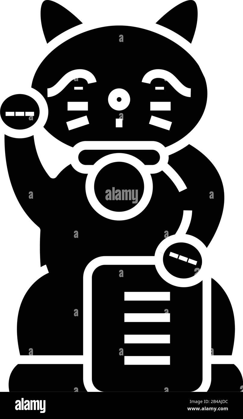 Icona nero souvenir, illustrazione concettuale, simbolo piatto vettoriale, simbolo glifo. Illustrazione Vettoriale