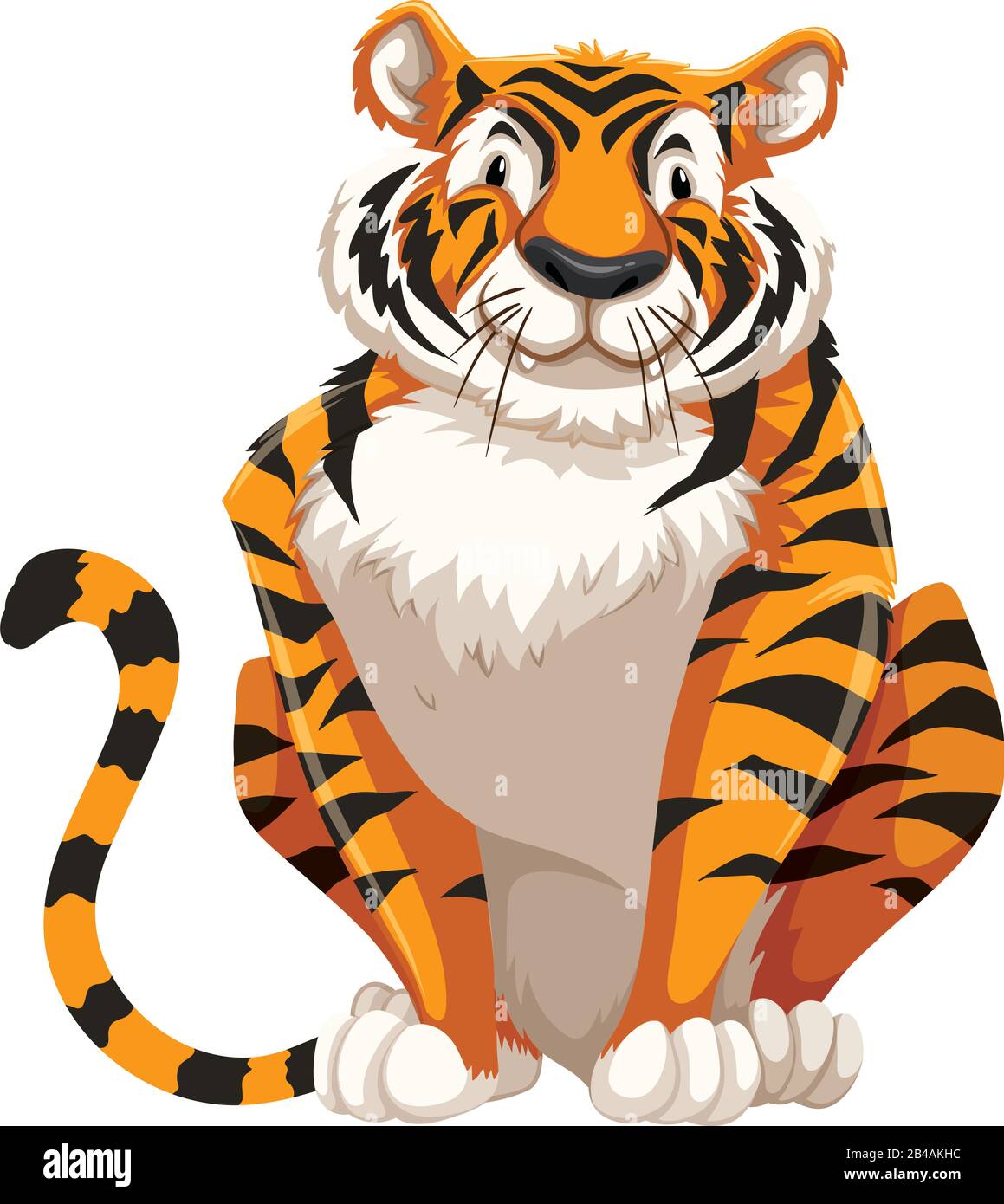 Illustrazione della tigre, con vettore di sfondo bianco Illustrazione Vettoriale