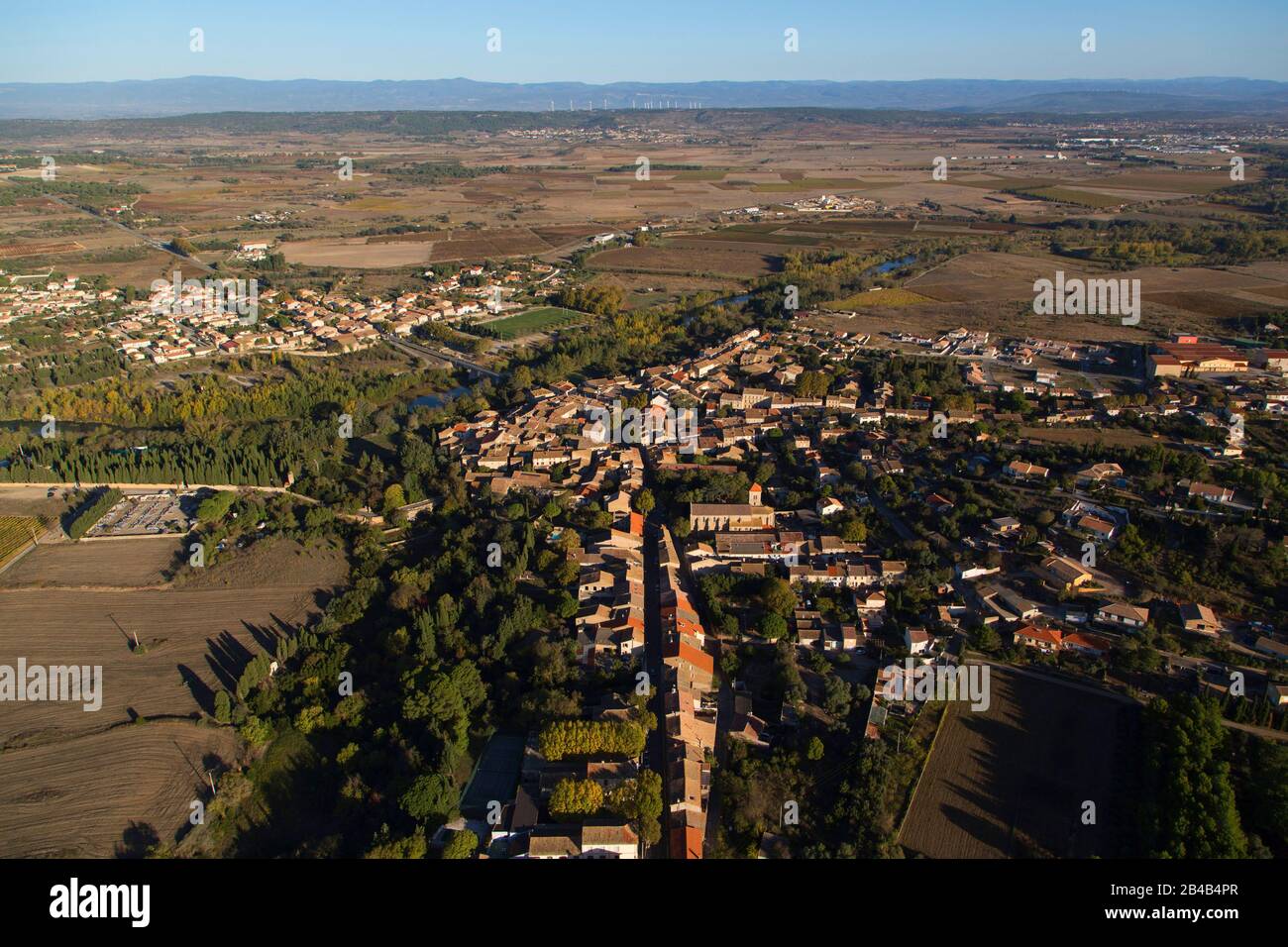 Francia, Aude, Ferrals les corbières (vista aerea) Foto Stock