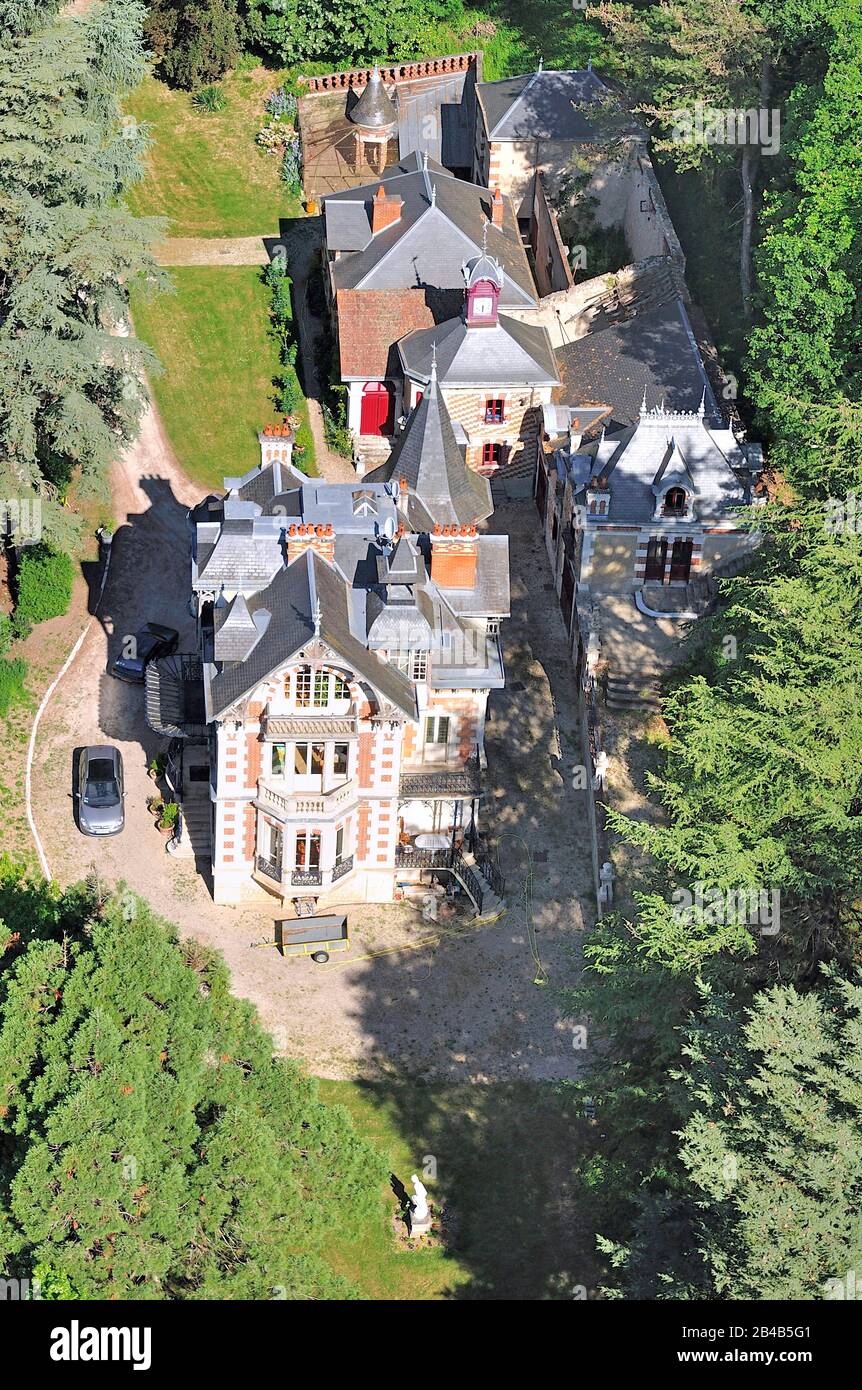 Francia, Loir-et-Cher (41), Blois, patrimonio dell'umanità (vista aerea) Foto Stock