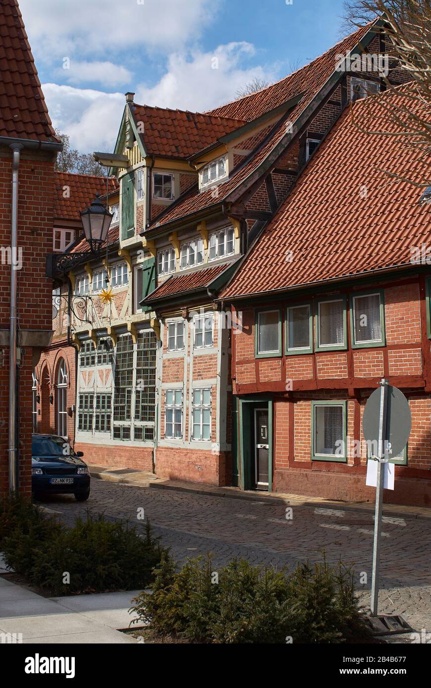 Edificio storico nell'antica città di Lauenburg, Germania Foto Stock