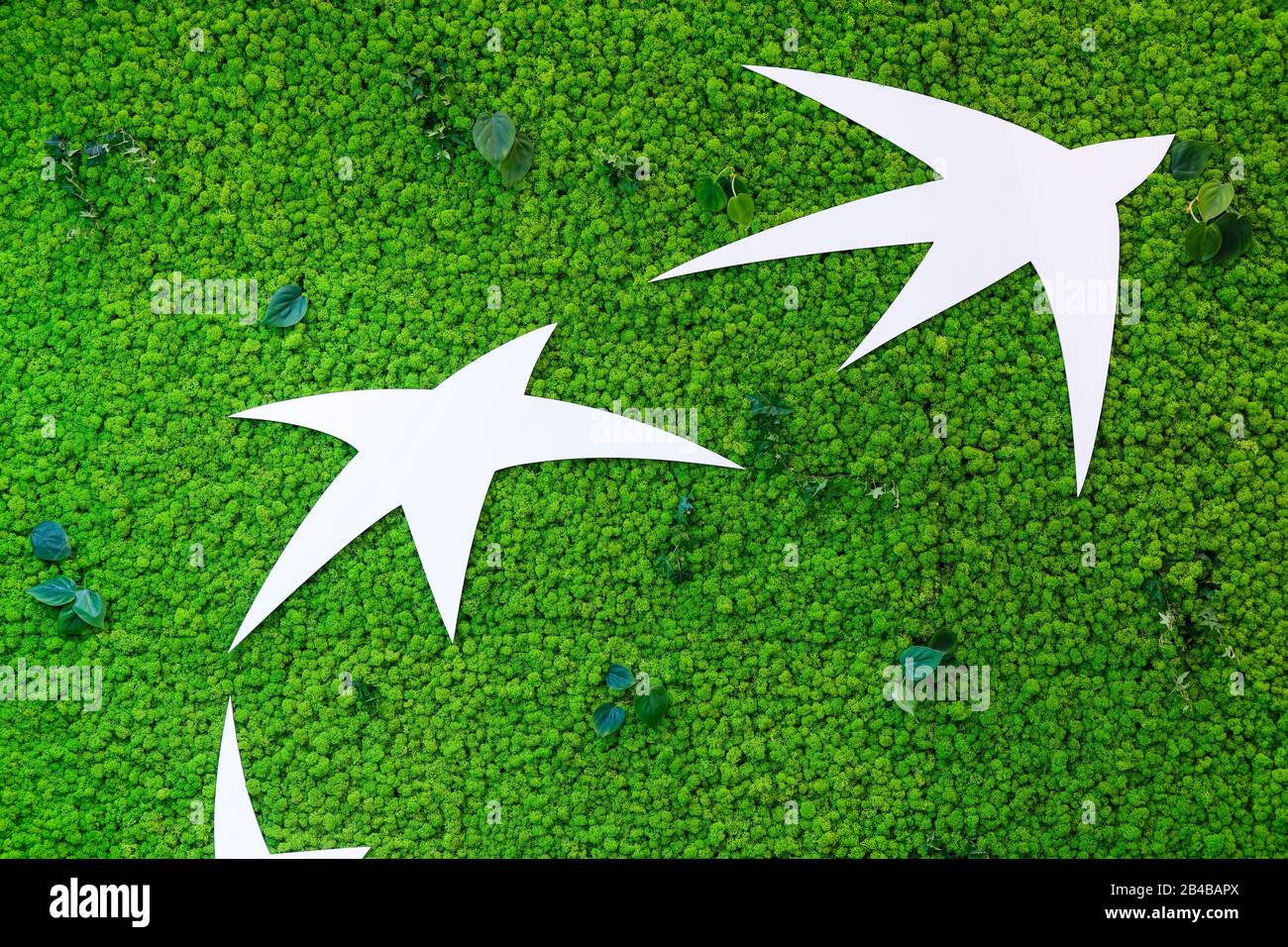 Essen, Renania Settentrionale-Vestfalia, Germania - BNP Paribas, logo verde sul tema degli investimenti ecologici sostenibili presso lo stand del mondo elettronico Foto Stock