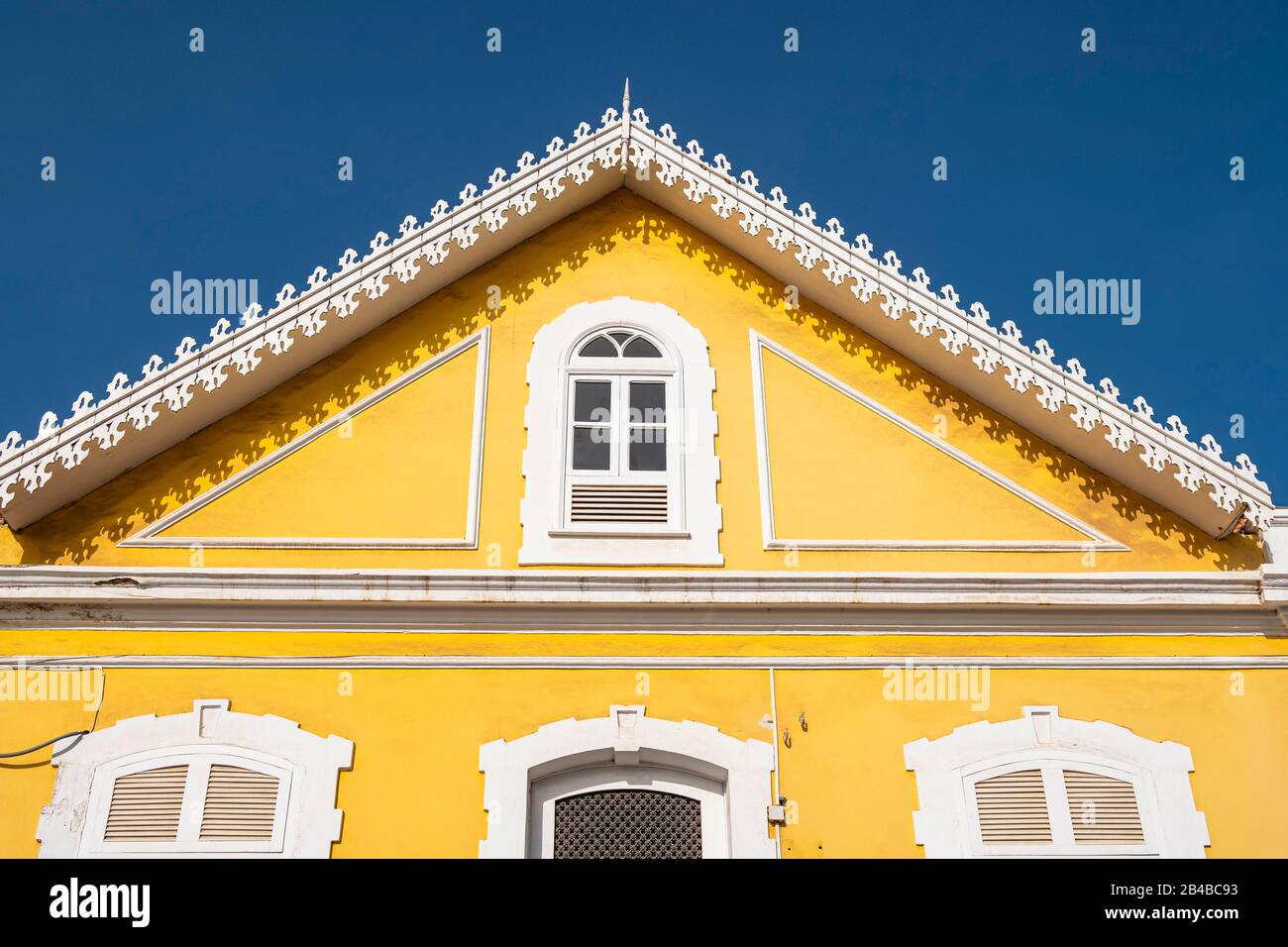 Capo Verde, isola di Santiago, Praia, capitale di Capo Verde, Plateau (o Platone) distretto, architettura coloniale Foto Stock