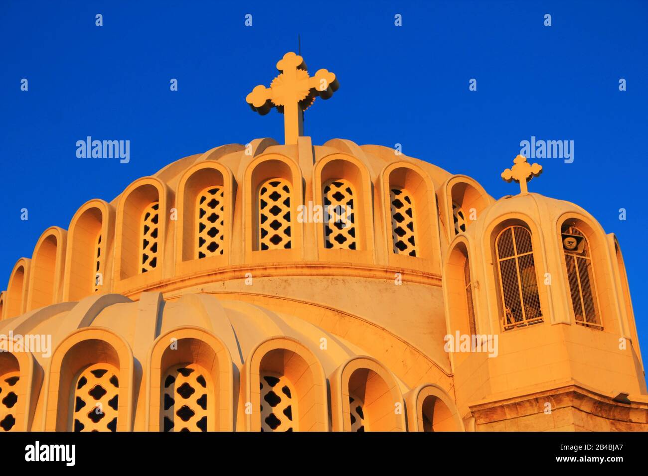 La cupola della chiesa cristiana ortodossa ad Atene, Grecia Foto Stock