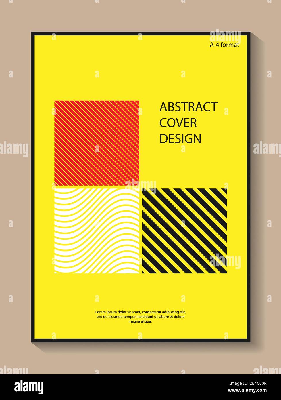 Modificabile colore sfondo astratto nello stile del minimalismo per la progettazione di copertine di libri, brochure e opuscoli. A-4 formato. Moderni colori casuali. Illustrazione Vettoriale