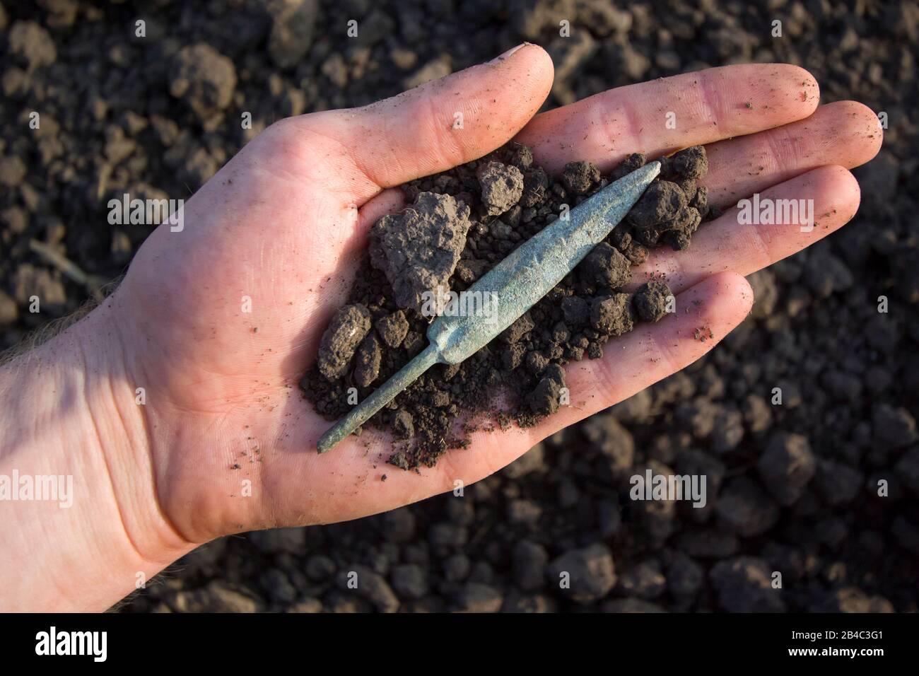 punta di diamante, antico ritrovamento archeologico Foto Stock