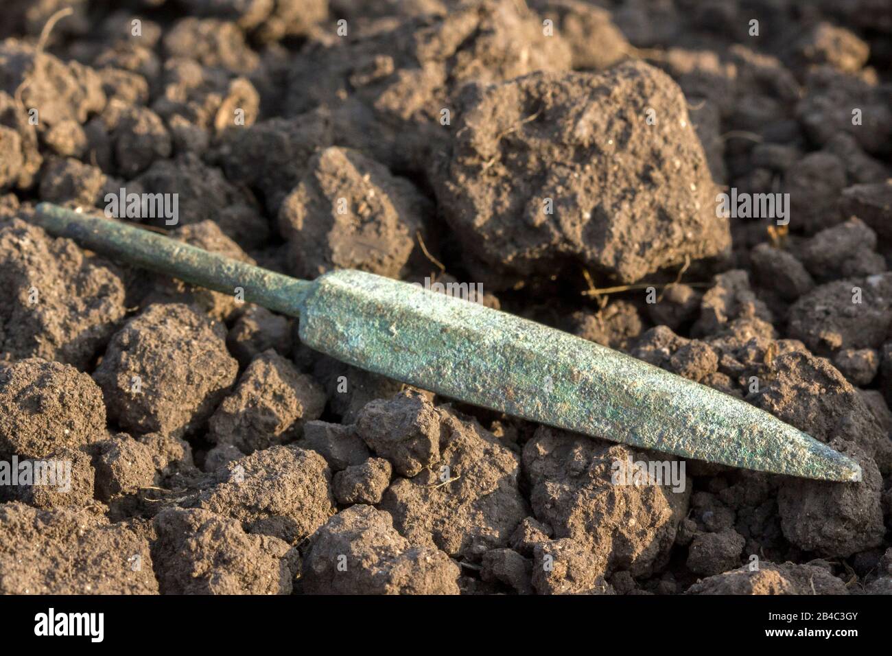 punta di diamante, antico ritrovamento archeologico Foto Stock