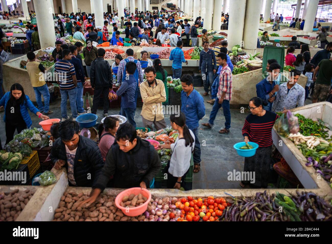 Mercato Agricolo del Centenario Thimphu nella capitale Thimphu Bhutan. Foto Stock