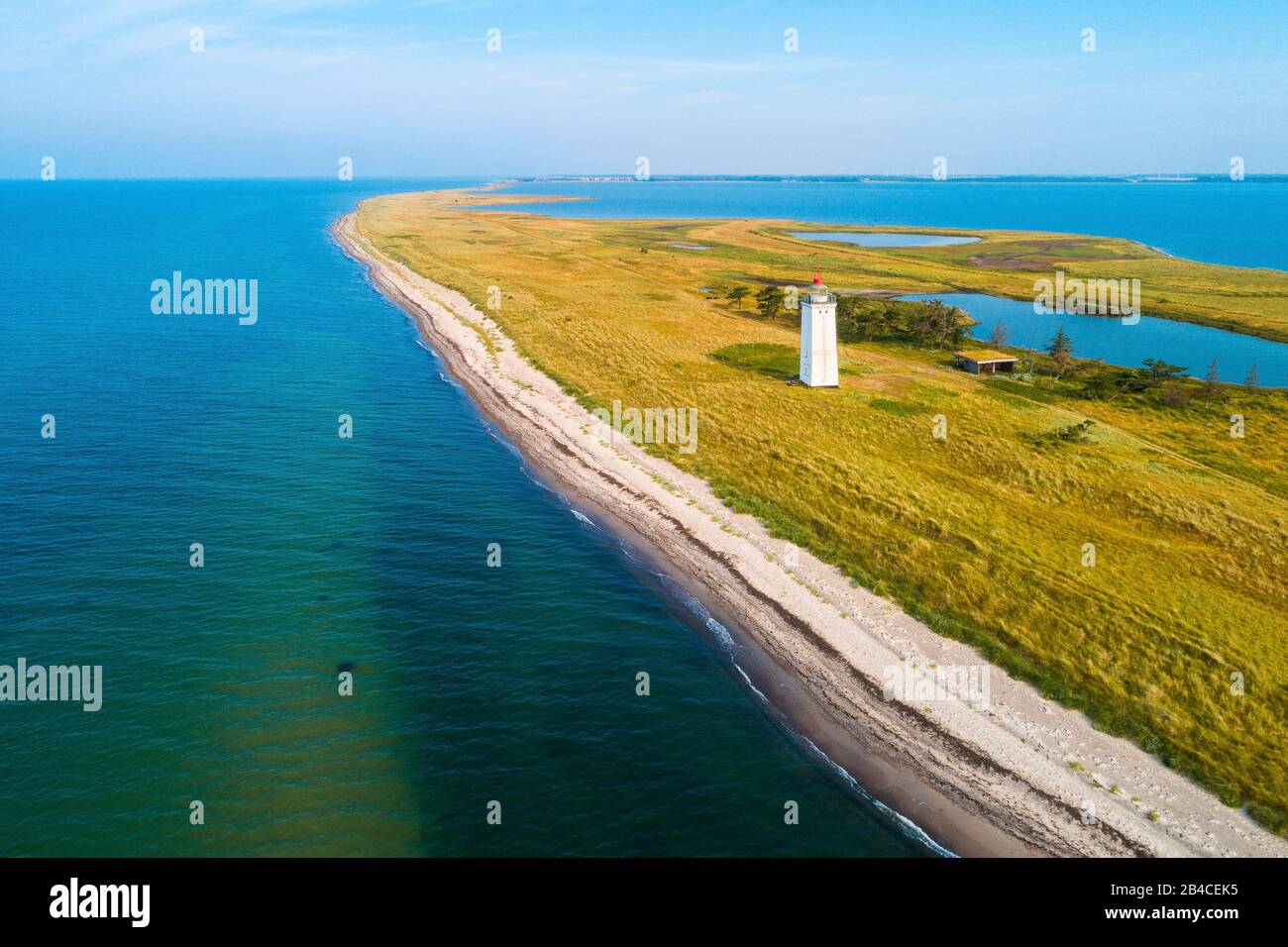 Il faro Hyllekrok Fyr sull'isola danese Lolland, il faro fu costruito nel 1905, Foto Stock