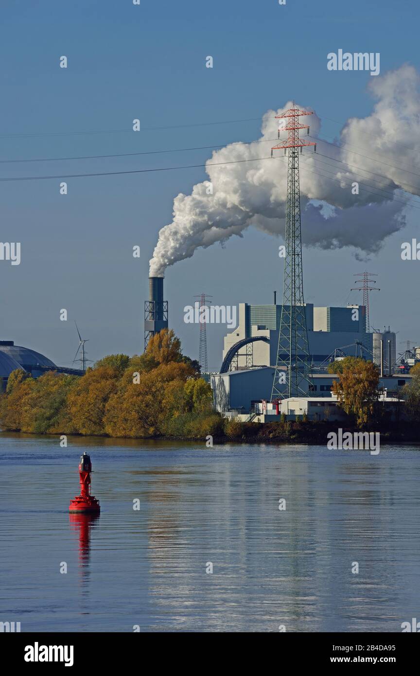 Europa, Germania, Amburgo, Moorburg, centrale a carbone Moorburg, operatore Vattenfall, sull'Elba meridionale, Foto Stock