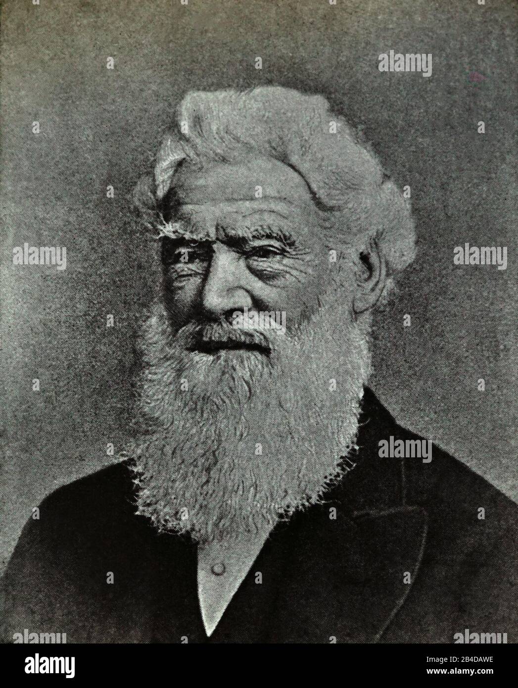 Ritrazione in bianco e nero di signori della fine del 19 ° secolo da originale Lanterna Magica scivoli circa 1900 tra cui quelli dei Quakers originali e personalità famose Foto Stock