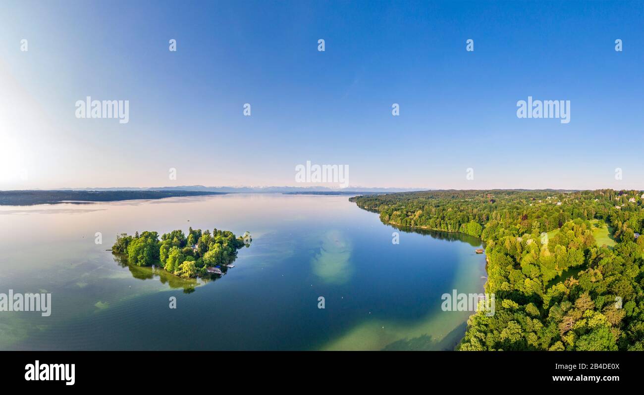 L'isola di rose Nello Starnberger See, alta Baviera, Baviera, Germania, Europa Foto Stock