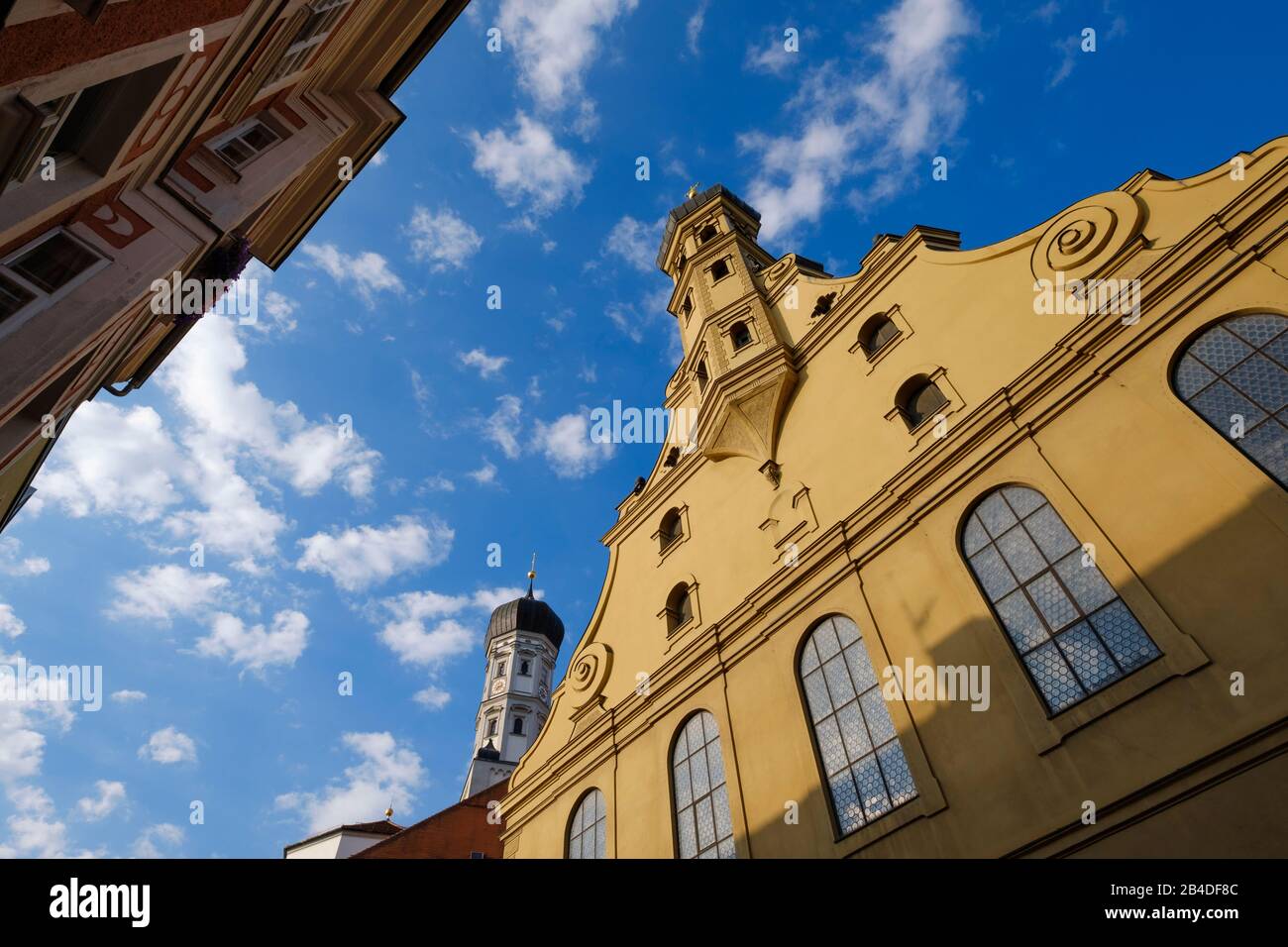 Heilig-Kreuz-Kirche Protestante In Ludwigstrasse, Centro Città, Augusta, Svevia, Baviera, Germania Foto Stock