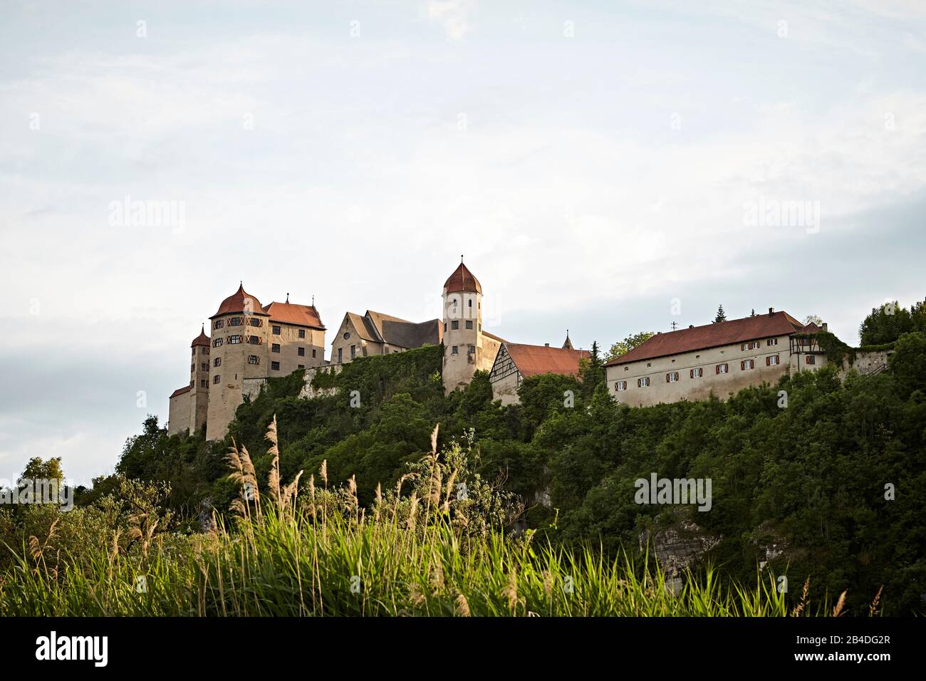 Baviera, Svevia, fiume, Wörnitz, Harburg, castello di Harburg Foto Stock