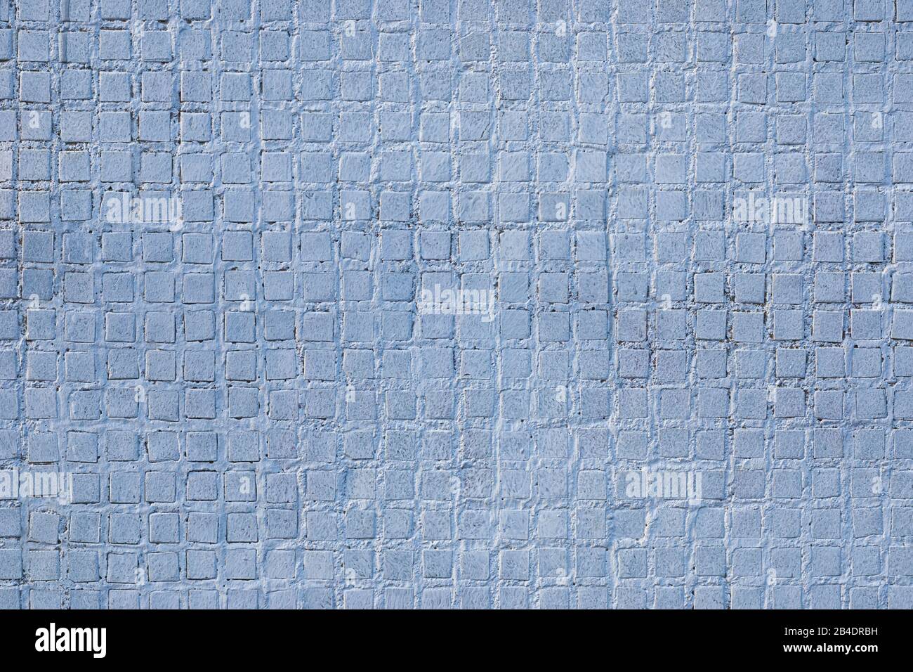 struttura di parete blu chiaro rivestita con piccole piastrelle Foto Stock
