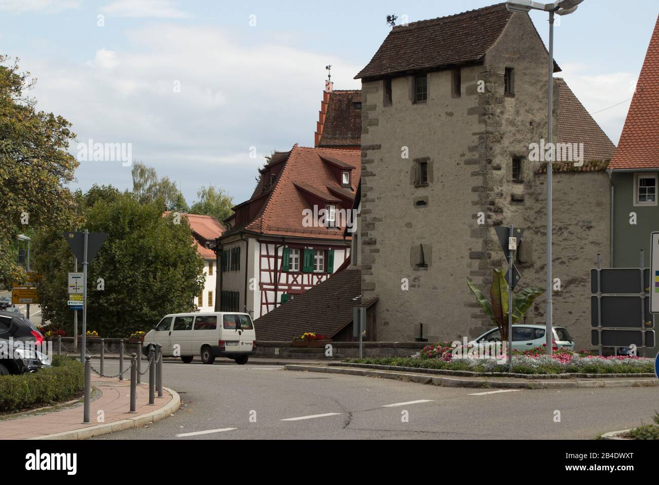 Meersburg, Germania - 07 Settembre 2015: Meersburg, una città nel sud-ovest della Germania di Baden-Wurttemberg. Sulla riva del Lago di Costanza (Bodensee), Foto Stock