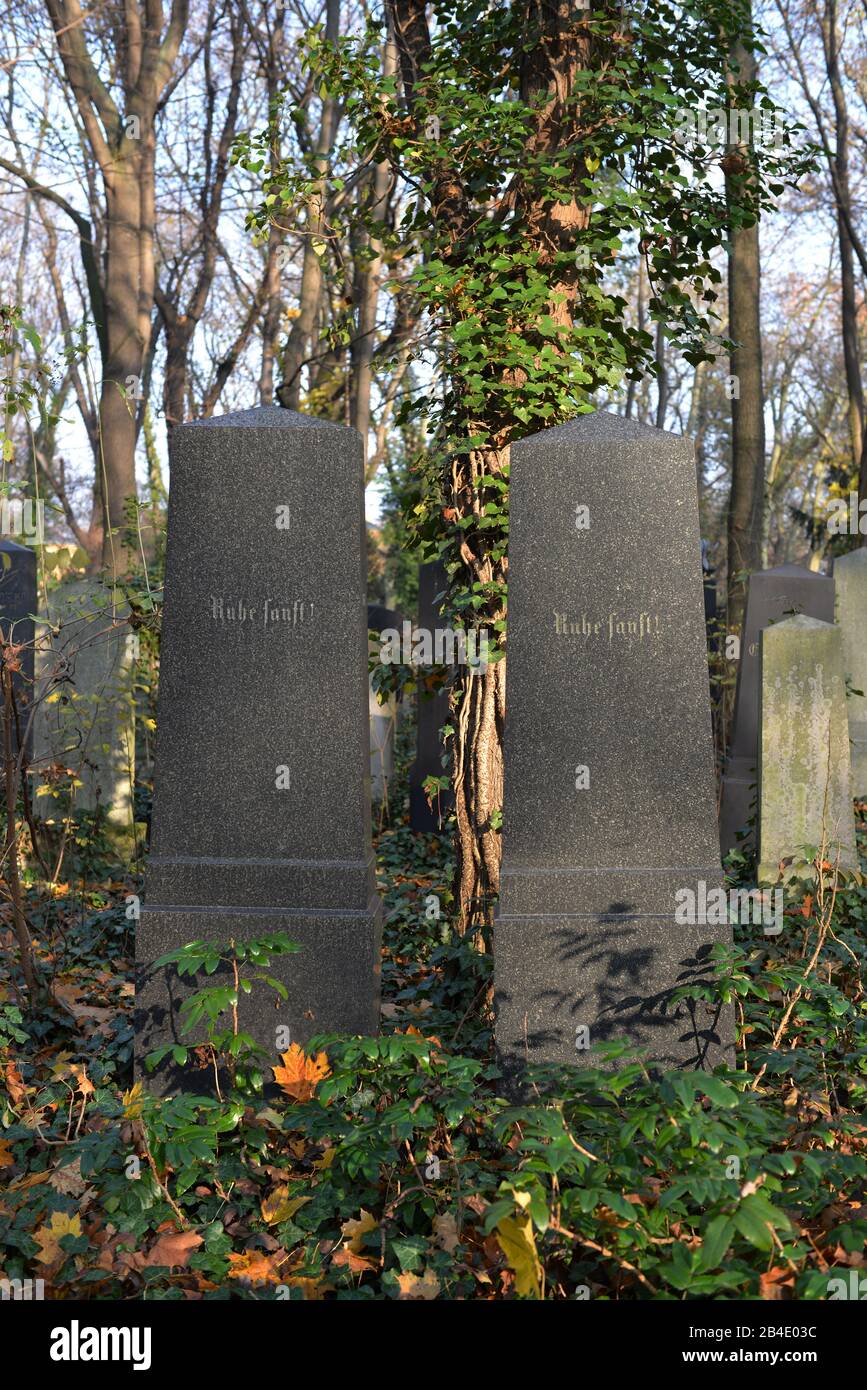 Juedischer Friedhof, Herbert-Baum-Strasse, Weissensee, Berlino, Deutschland Foto Stock