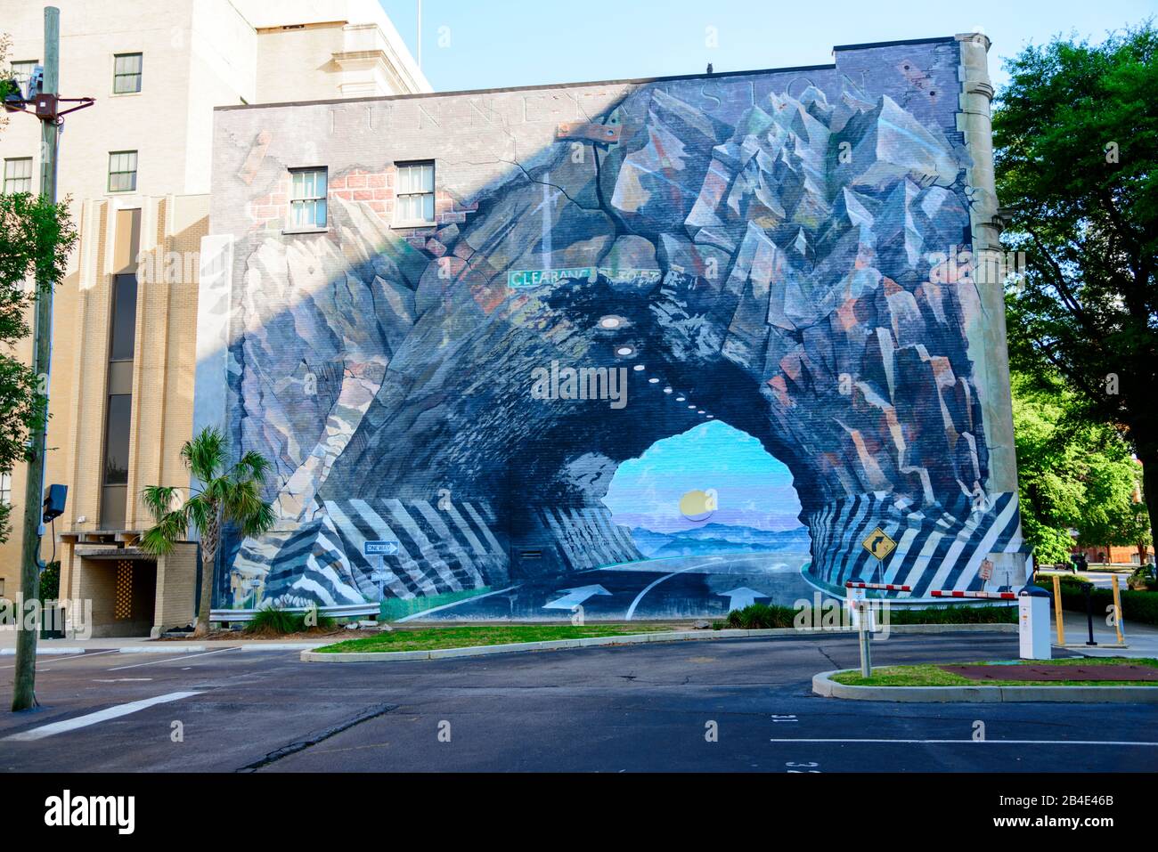Tunnel Vision Mural Columbia South Carolina sede dello Statehouse Capital edificio con una ricca storia Foto Stock