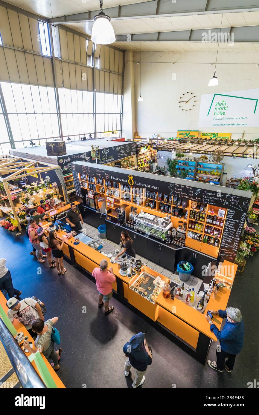 Germania, Assia, Francoforte, Kleinmarkthalle, Frankfurt Coffee Roasting, Café Bar, Caffè Foto Stock