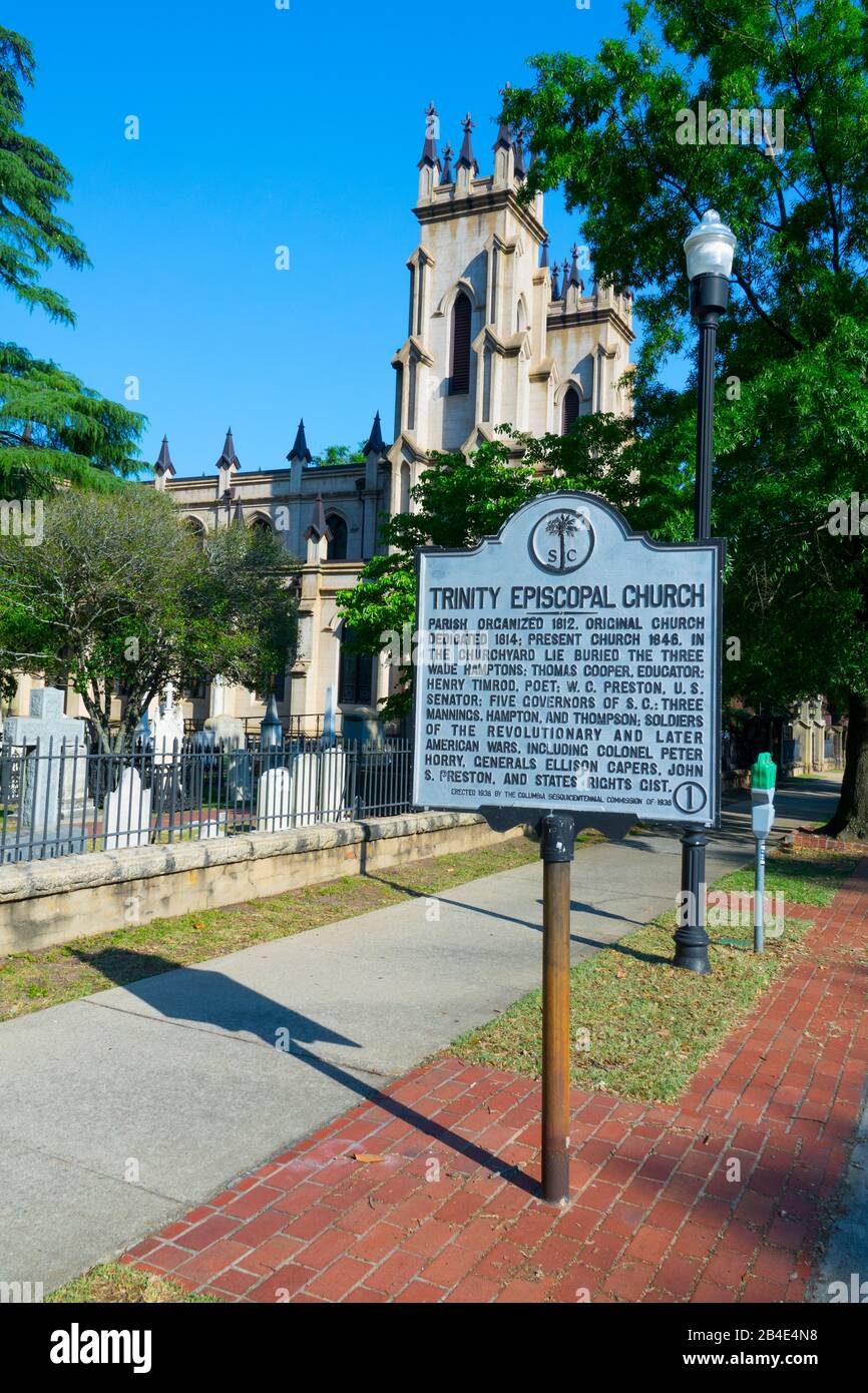 Trinity Episcopal Church Columbia South Carolina sede della Statehouse Capital edificio con una ricca storia Foto Stock