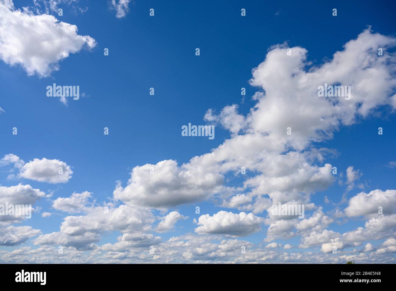 Germania, bel tempo nuvole (Cumulus humilis). Foto Stock