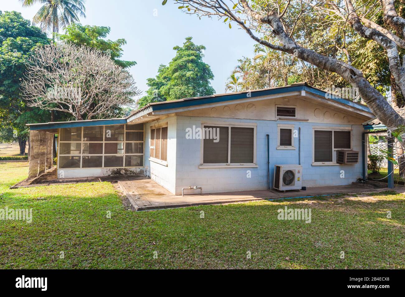 Laos, Vientiane, Kaysone Phomivan Memorial, ex casa del leader comunista del Laos in ex compound della CIA Foto Stock