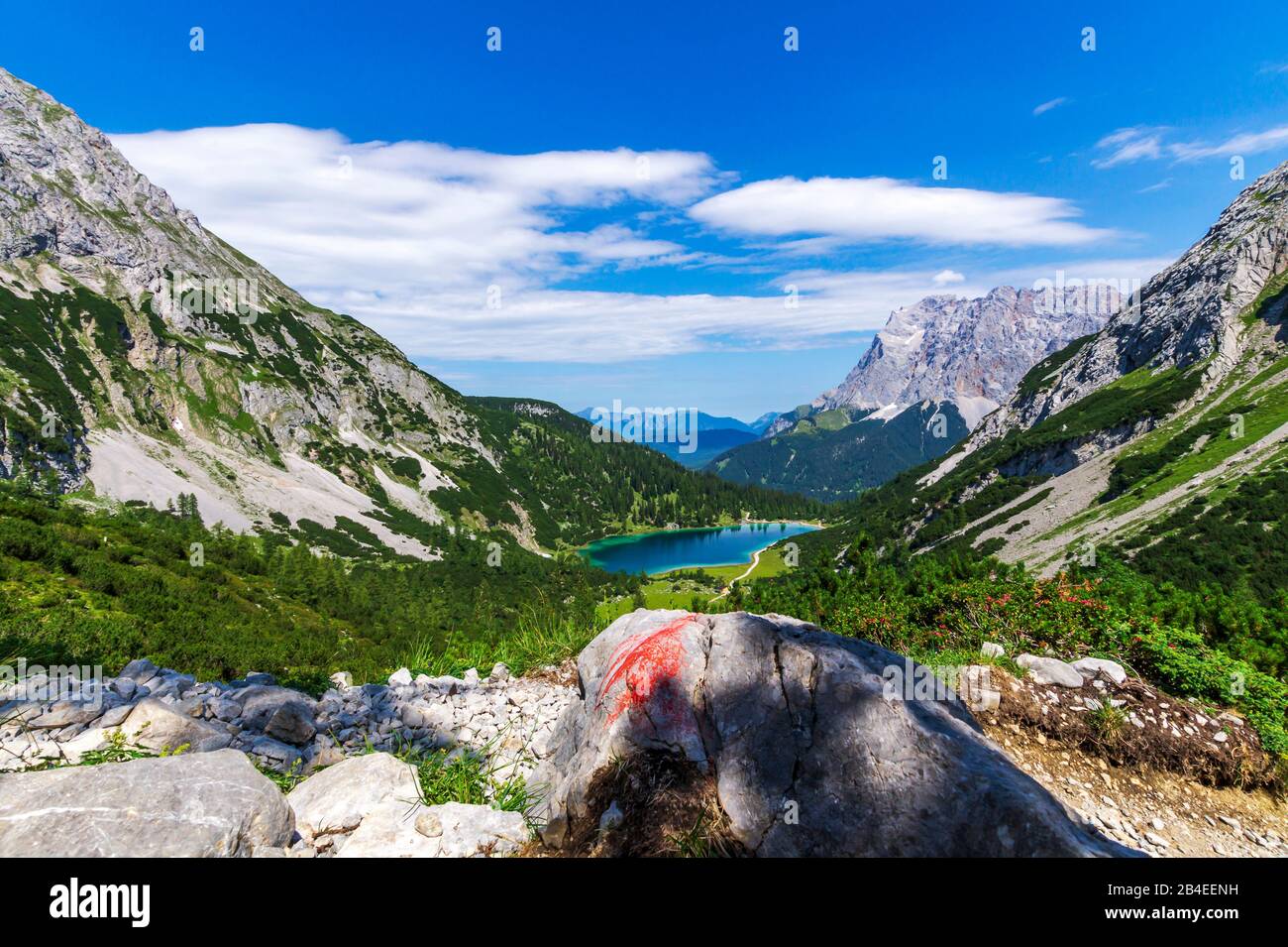 Seebensee, Austria, Tirolo, Ehrwald Foto Stock