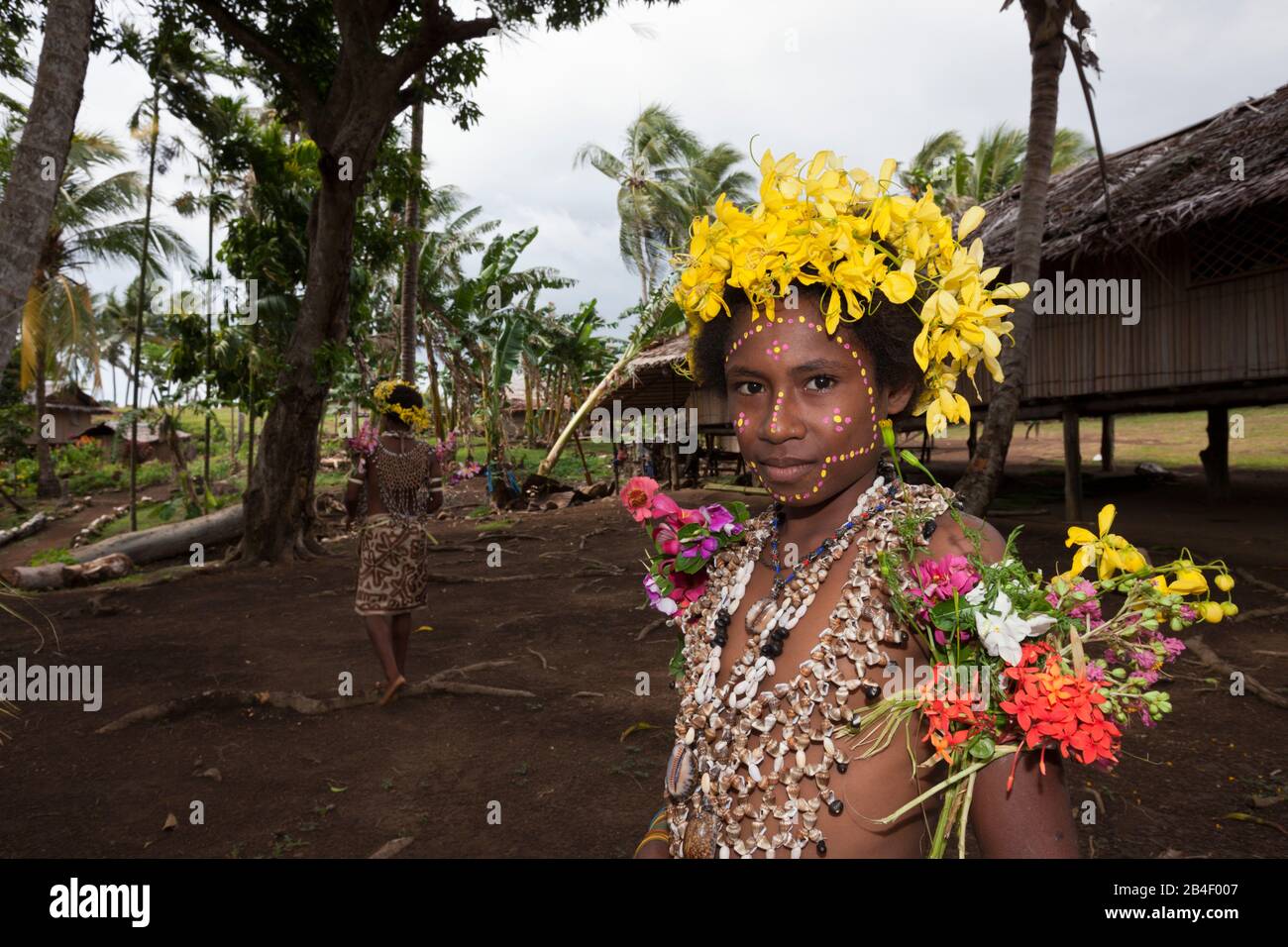 Ragazza di Kofure, tufi, Oro, provincia di Papua Nuova Guinea Foto Stock