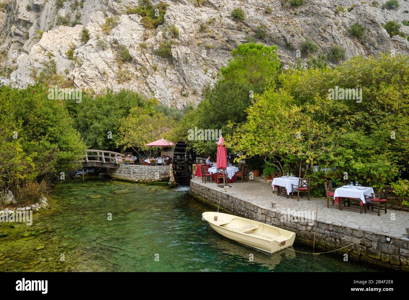Ristorante Stari Mlini, Dobrota, Baia Di Cattaro, Provincia Di Cattaro, Montenegro Foto Stock