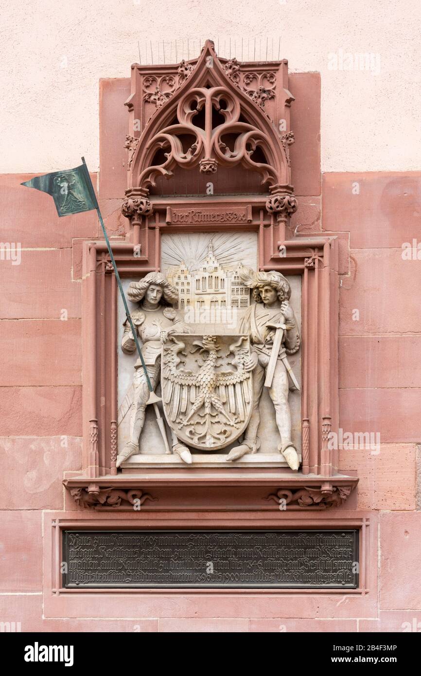 Germania, Assia, Francoforte, facciata particolare al Römer (municipio). Foto Stock