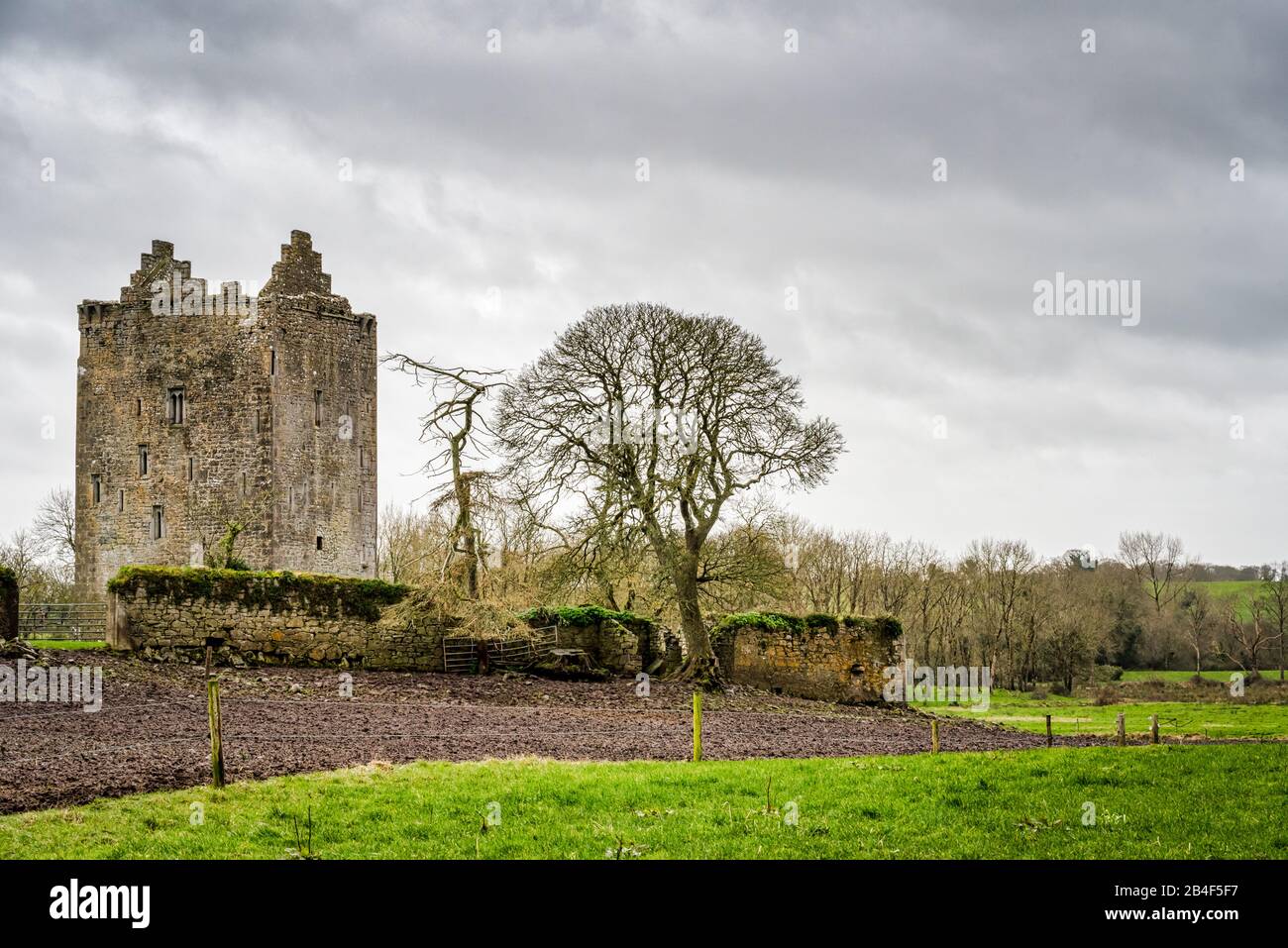 Castello di Lackeen nella contea rurale Tipperary in Irlanda Foto Stock