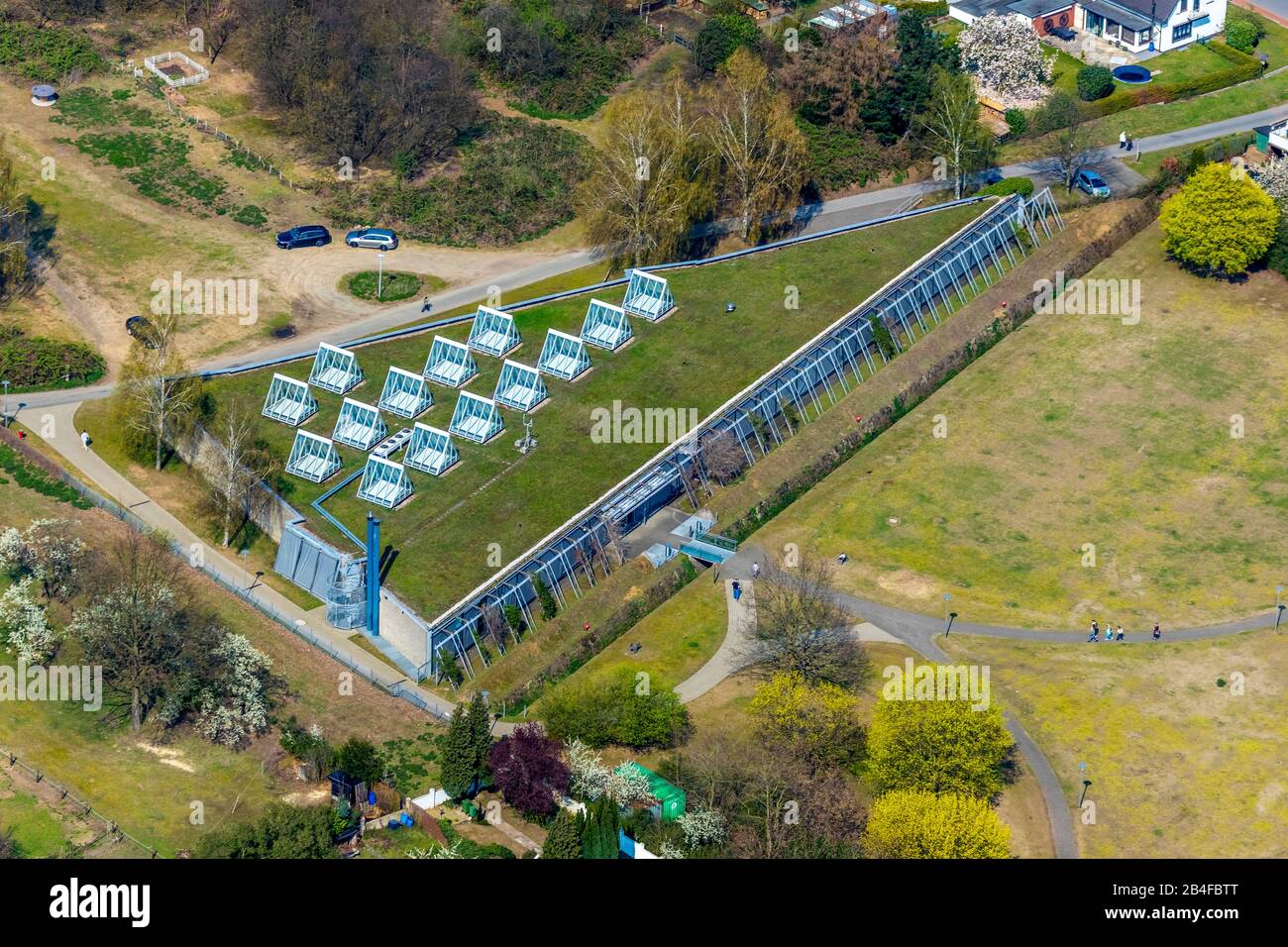 Veduta aerea della LWL Römermuseum con ricostruzione di un campo romano - possibilmente riva destra della base militare del Reno ALISO - a Haltern am See nella zona della Ruhr nello stato della Renania Settentrionale-Vestfalia, Germania. Foto Stock