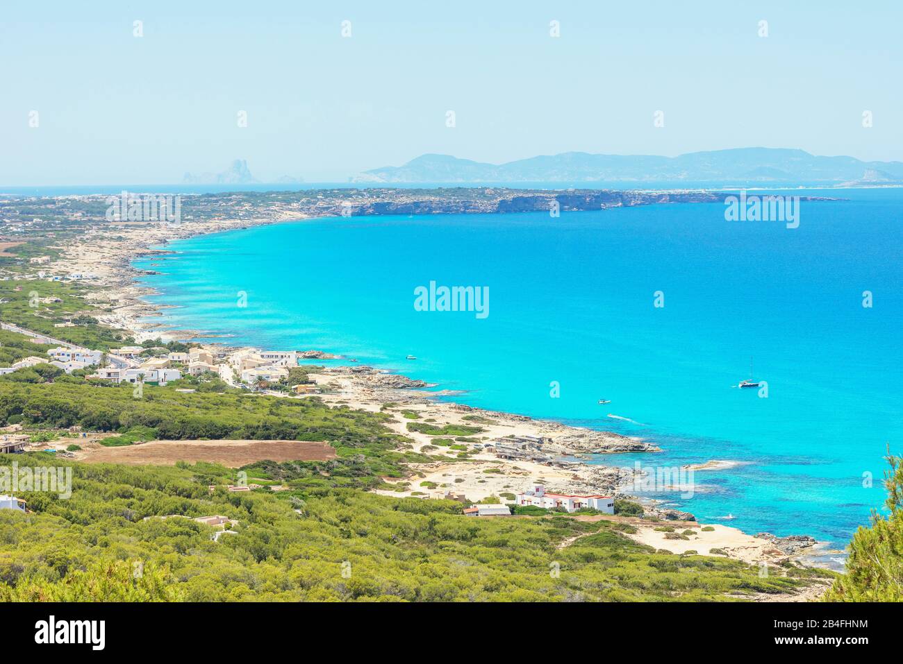 Isola di Formentera, vista dall'alto, Formentera, isole Baleari, Spagna Foto Stock