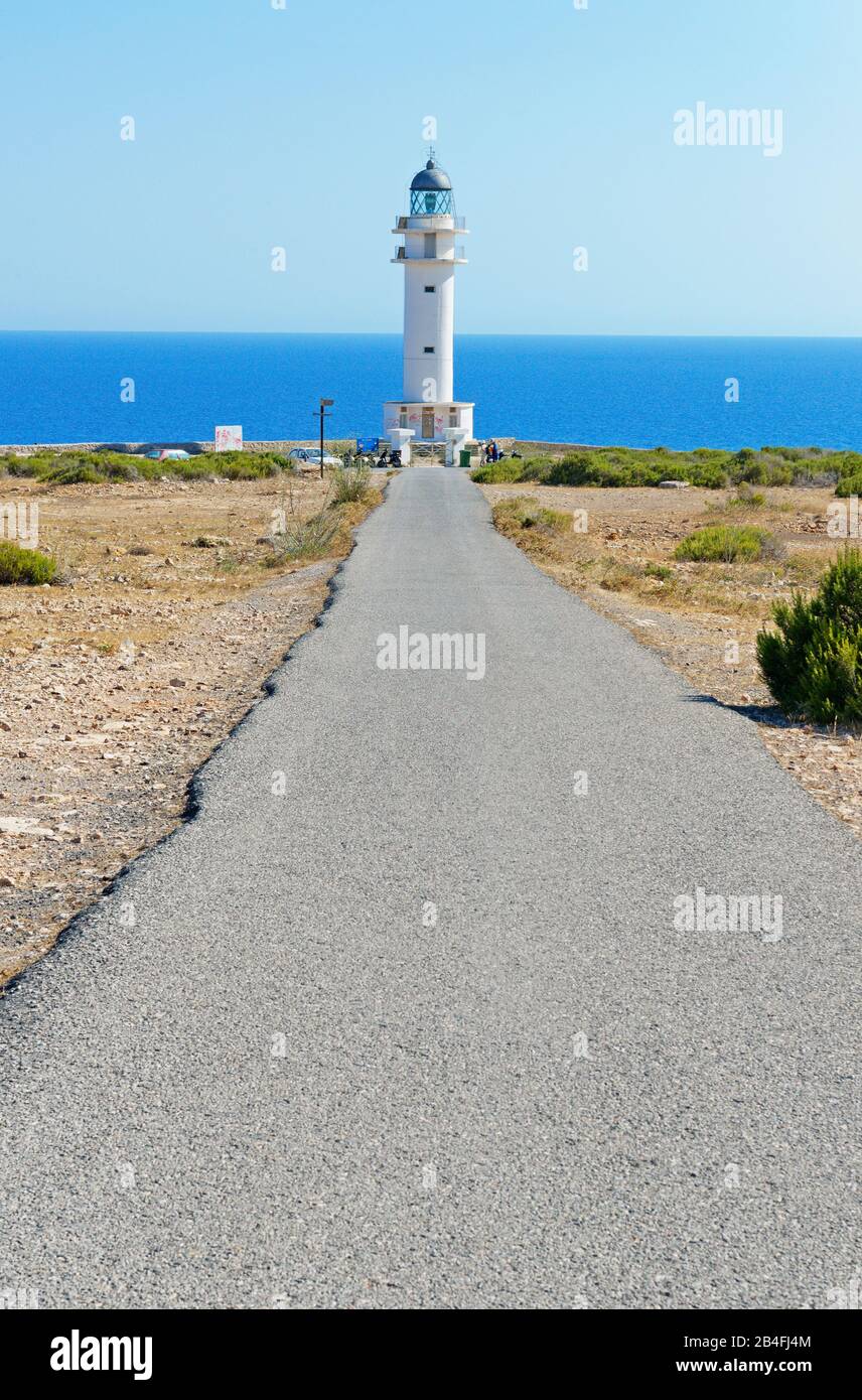 Strada Per Il Faro, Formentera, Isole Baleriche, Spagna Foto Stock