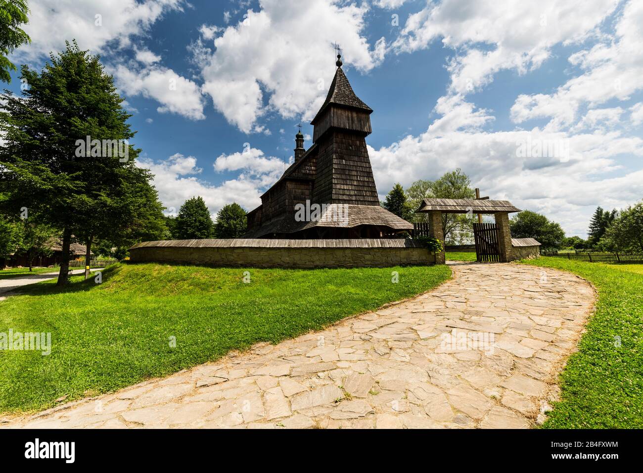 Europa, Polonia, Podkarpackie Voivodeship, Il Museo Di Architettura Rurale Di Sanok Foto Stock