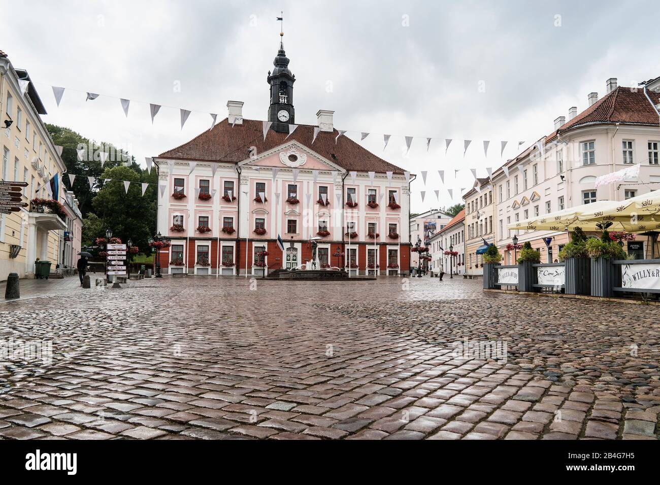 Estonia, Tartu, Piazza Del Municipio, Municipio, Raekoja Foto Stock