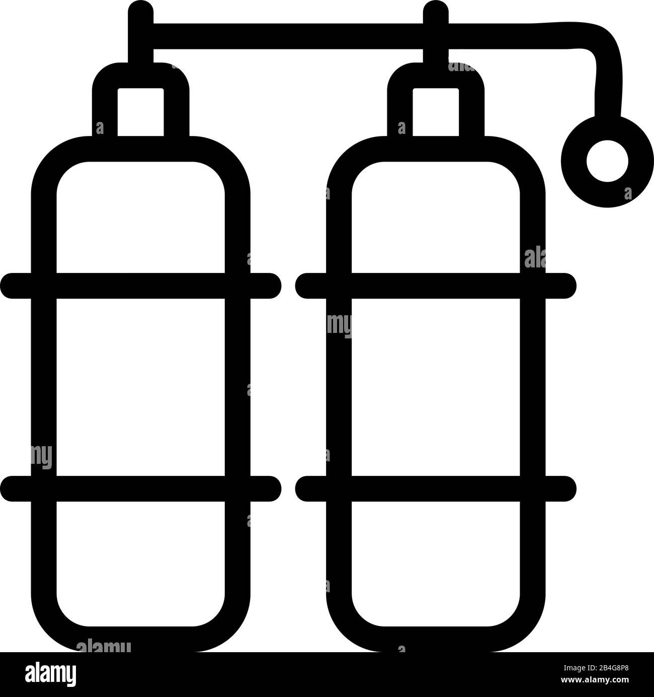 vettore icona gas butano. Illustrazione del simbolo del contorno isolato Illustrazione Vettoriale