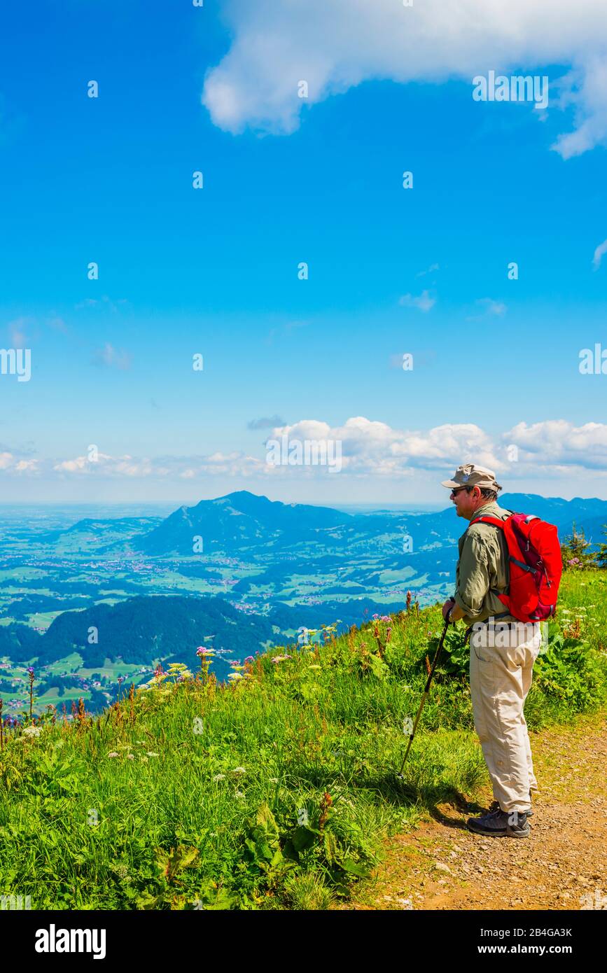Panoramawanderweg vom Fellhorn, 2038m, zum Söllereck, 1706m, Allgäuer Alpen, Bayern, Deutschland, Europa Foto Stock