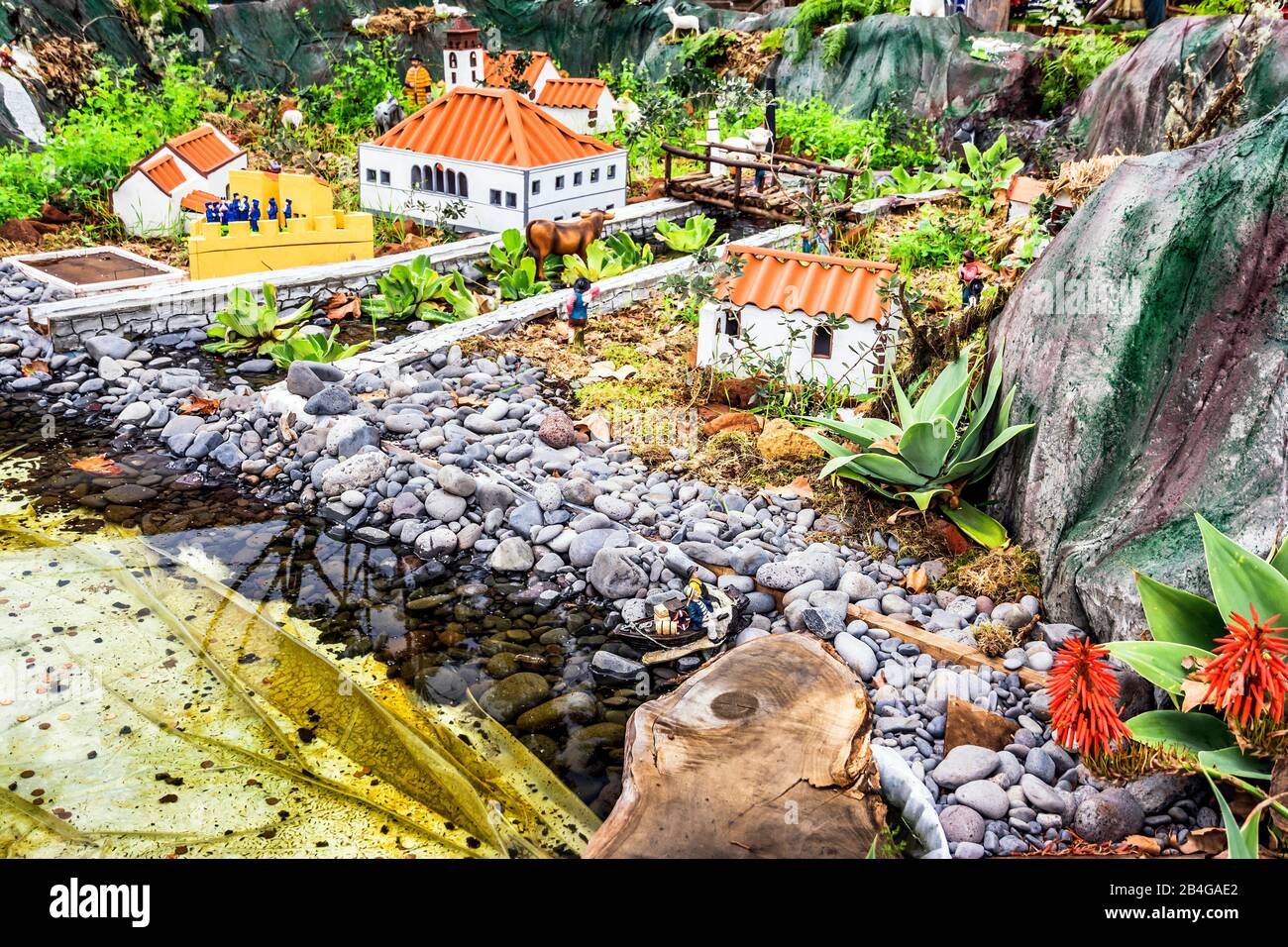 Europa, Portogallo, Madeira, Machico, centro storico, il più antico di Madeira, diorama vicino alla chiesa di Nossa Senhora da ConceiçÃ£o Foto Stock