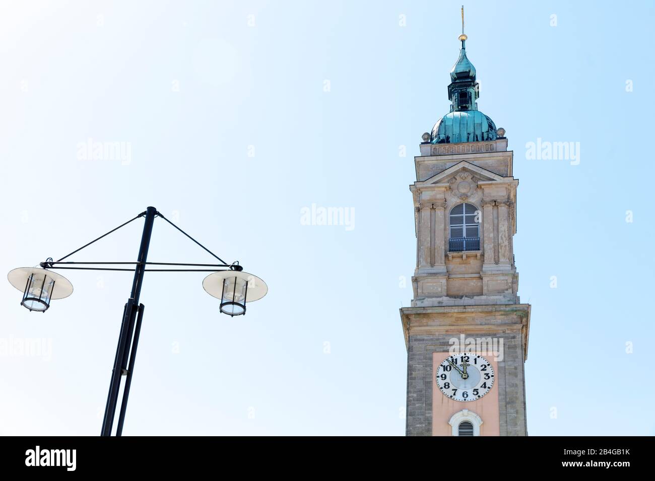 Georgenkirche, torre della chiesa, chiesa battesimale Johann Sebastian Bach, facciata, storicamente, Eisenach, Turingia, Germania, Europa, Foto Stock